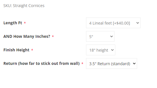 Cornice example size